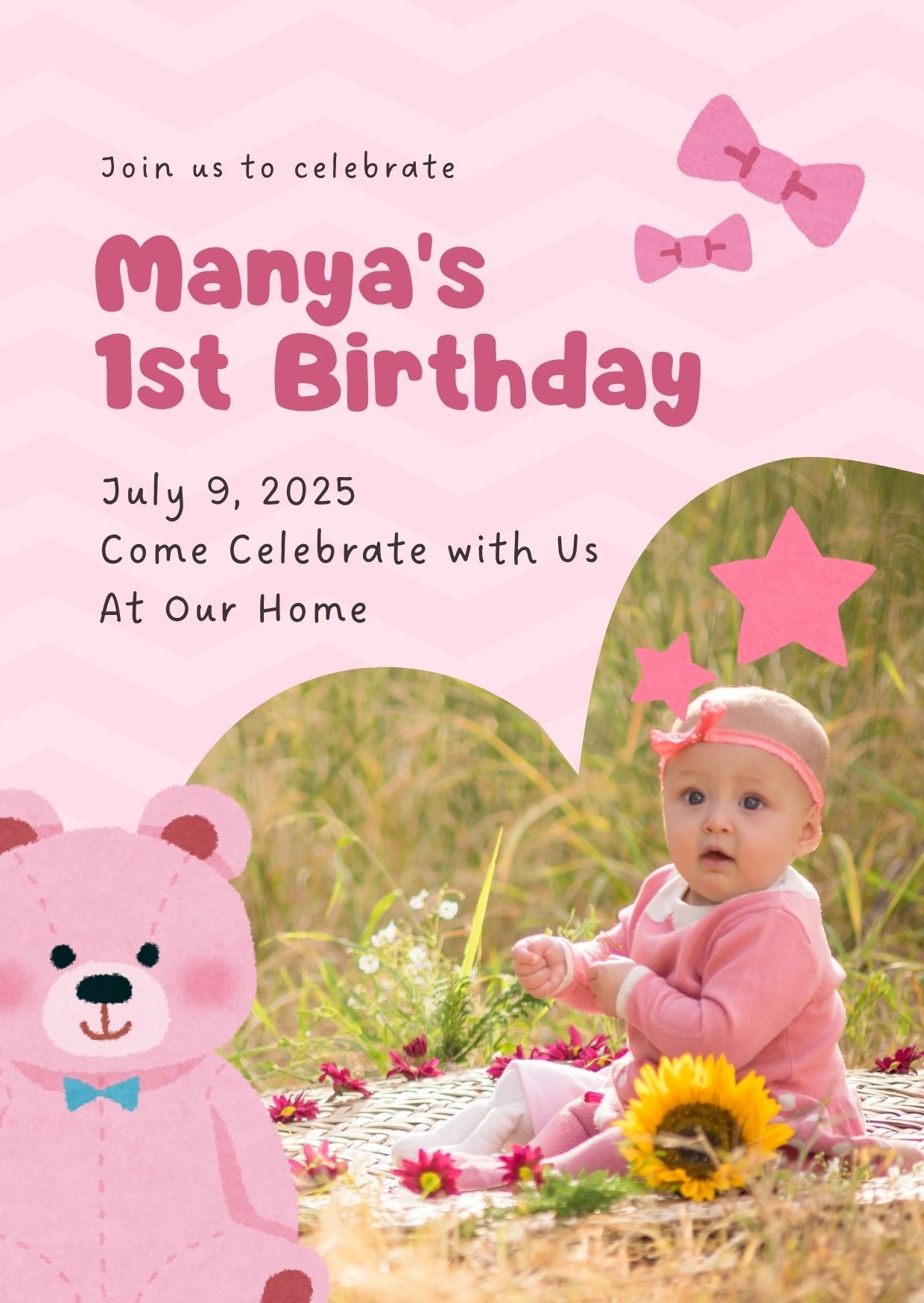 Adorable 1st Birthday Invitation Video – Custom Animated Invite Design Template