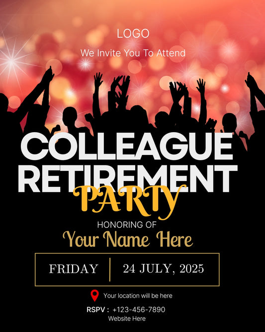 Colleague Retirement Invitation Card (PDF, Image & Video)