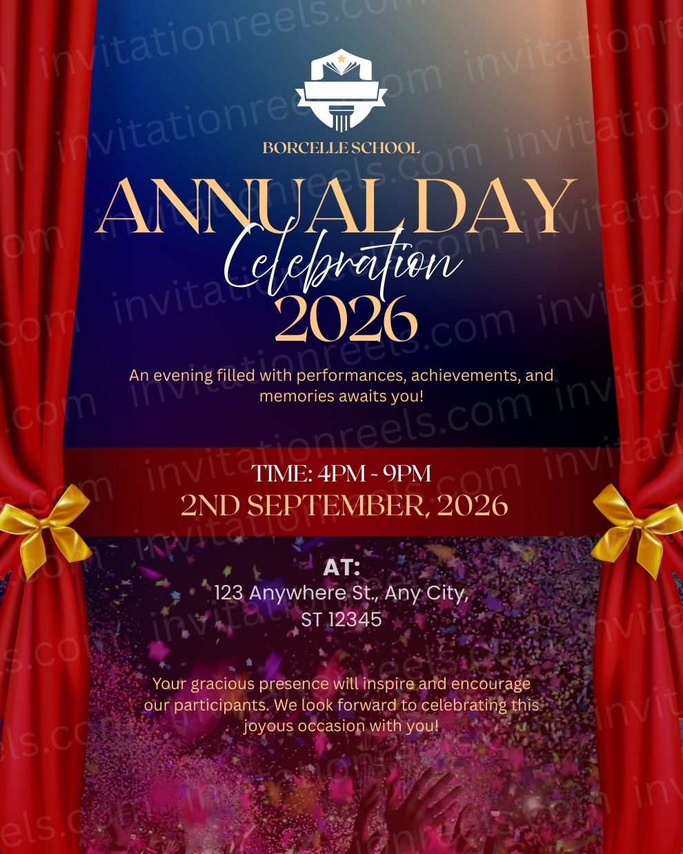 Annual Day Invitation Card in Kannada | School Event Invites 