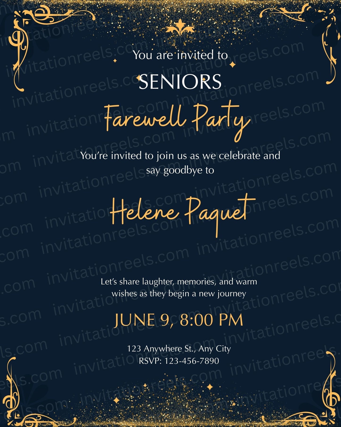 Farewell Invitation Card for Seniors by Juniors 