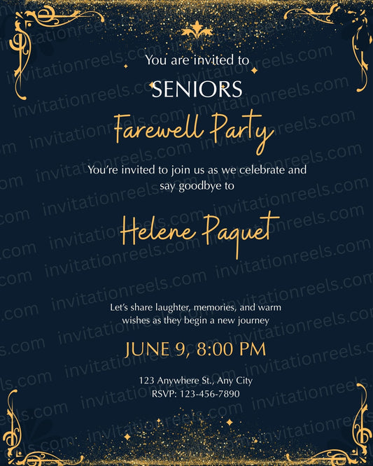 Farewell Invitation Card for Seniors by Juniors 