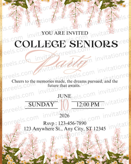 Farewell Invitation Message for College Seniors 