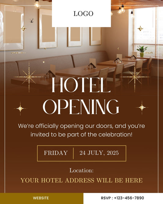 Hotel Opening Invitation Card(PDF, Image & Video) 
