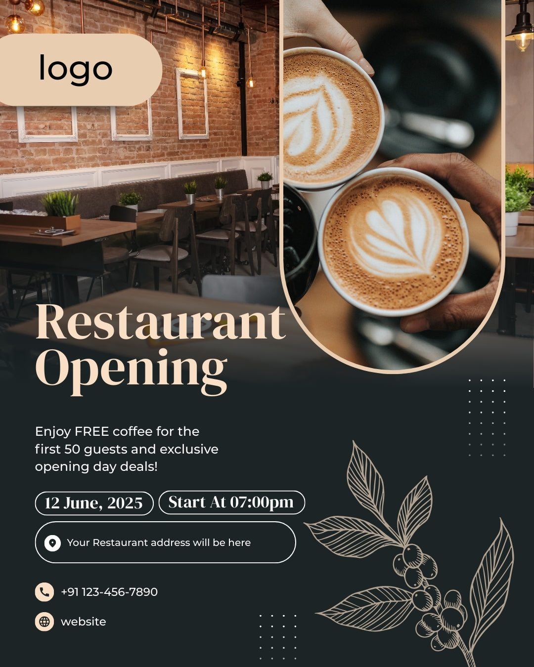 Restaurant Opening Invitation(PDF, Image & Video) 
