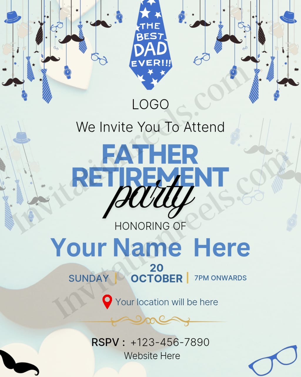 Father Retirement Invitation Card in Hindi (PDF, Image & Video) 