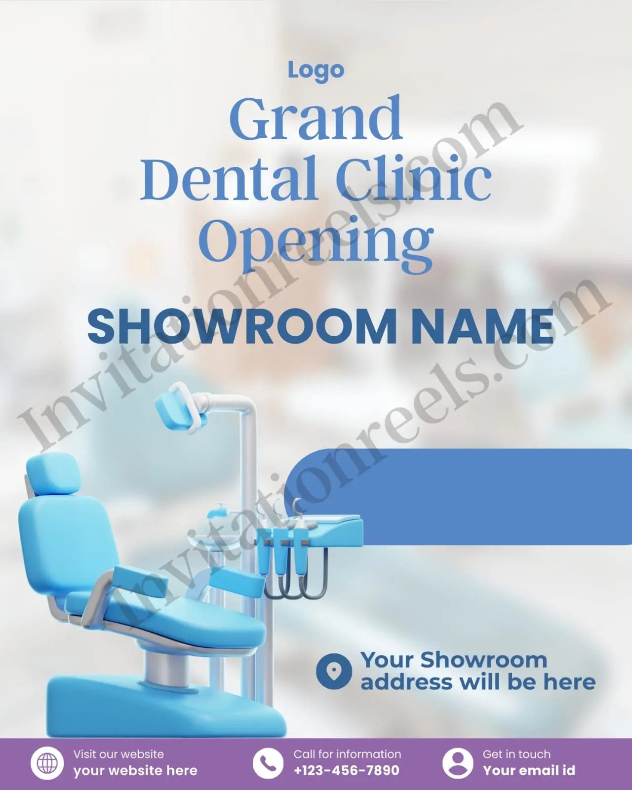 Dental Clinic Opening Invitation Card(PDF, Image & Video) 