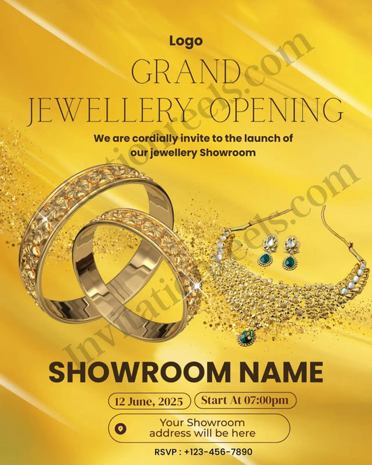 Jewellery Shop Opening Invitation Card(PDF, Image & Video) 
