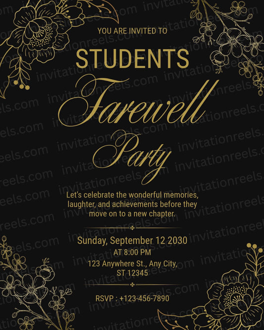 Farewell Invitation Card for Students